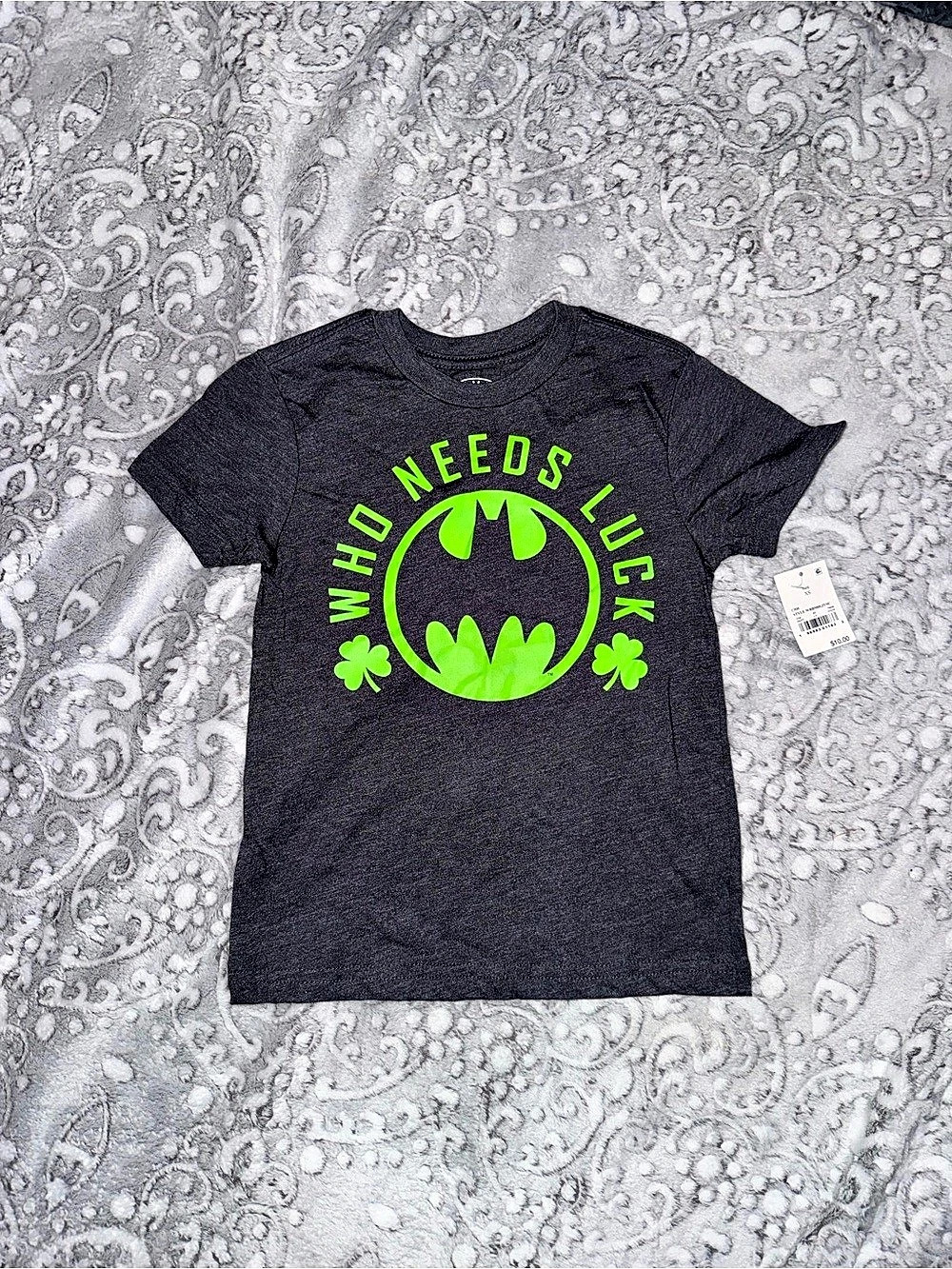DC Comics Batman Who Needs Luck Bat Logo Graphic Tee Graphic Tee